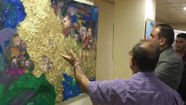 افتتاح معرض الفن التشكيلي الأول  لجماعة (لون وفرشاة) في صلاح الدين
