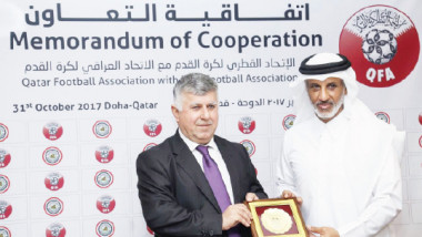 تجديد اتفاقية التعاون بين اتحاد الكرة العراقي ونظيره القطري