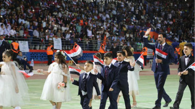 مباهج الفرح تملىء سماء واسط  في حفل افتتاح ملعب الكوت الأولمبي